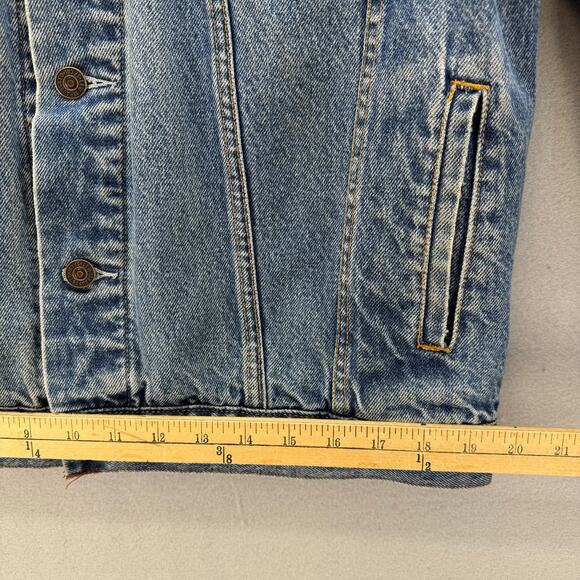 Levi's Signature Denim Jacket Men's L Standard Trucker Flannel Lined Vintage VTG - Picture 13 of 13